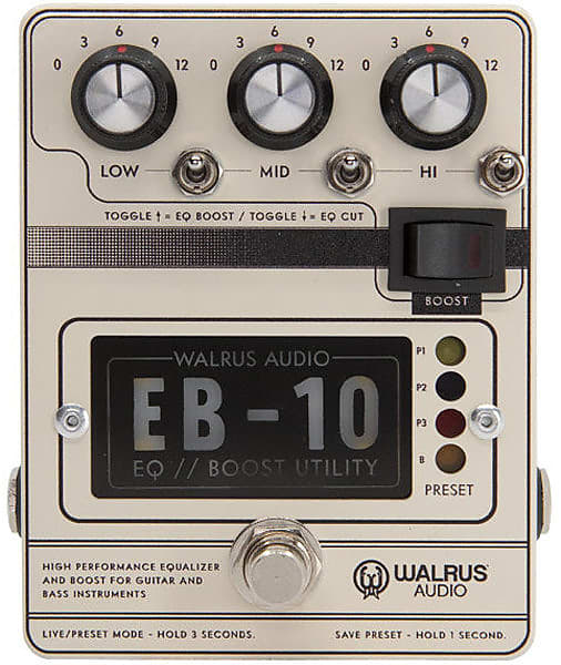 Walrus Audio EB-10 Preamp/EQ/Boost Pedal - Cream image 1
