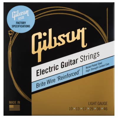 Gibson Brite Wire 'Reinforced' Electric Guitar Strings Light Gauge 10-46 for sale