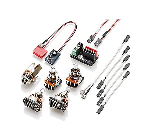 EMG Solderless Conversion Wiring Kit For 1 - 2 Active Pickups SHORT SHAFT POTS, Jack, Buss, & Wiring image 1