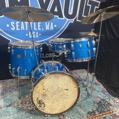 Rogers Hal Blaine's Original "Tommy Sands" Drum Set. Authenticated!! 1950s - Blue Sparkle image 4
