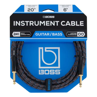 BOSS 20ft / 6m Instrument Cable, Straight/Straight 1/4