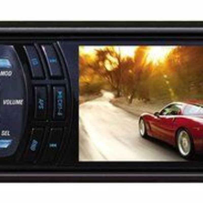 Absolute DMR400 4-Inch In-Dash Receiver with DVD Player Flip Down