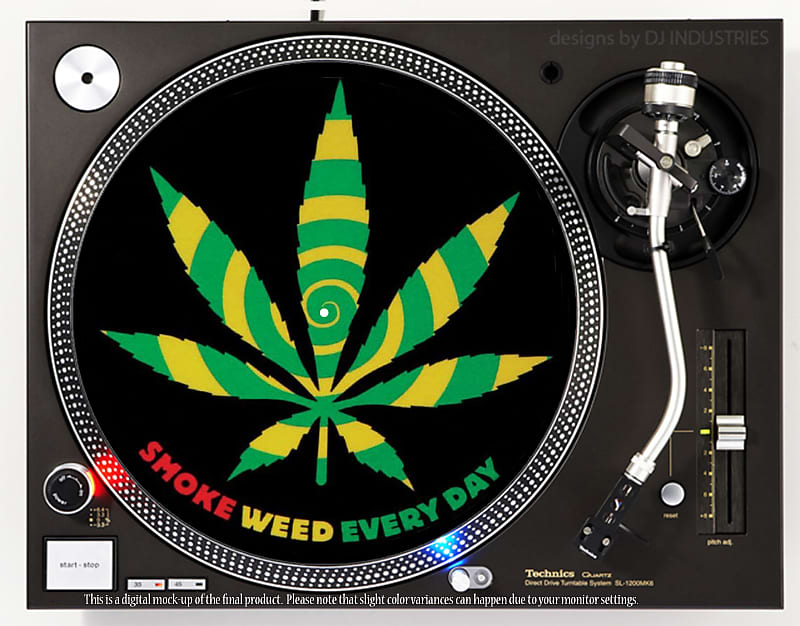DJ Industries - Smoke Weed Everyday - DJ slipmat for vinyl LP record player turntable image 1