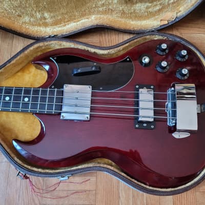 70's 1975 Greco EB Bass  Japan Cherry with hardcase and New Frets image 1