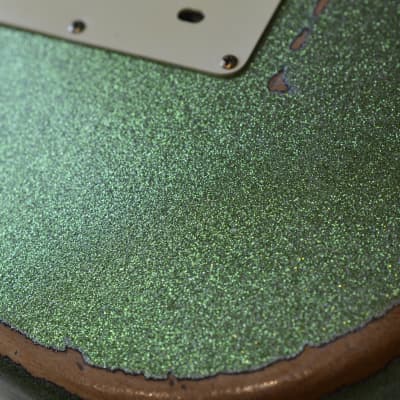 American Fender Stratocaster Relic Nitro Lime Squeezer Green Sparkle SSS-CS 54'S image 10