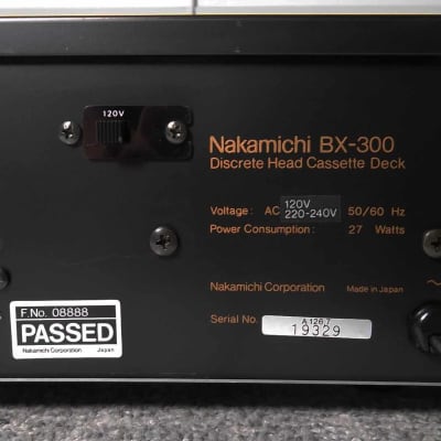 1986 Nakamichi BX-300 3-Head Cassette Deck Rare 120-240 Volts Low Hours Serviced 08-22 Excellent 329 image 7