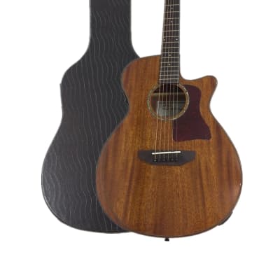 Caraya A2016CEQARSMT Solid Mahogany Top Electric-Acoustic Guitar w/ Bevelled Armrest + Bag - 41