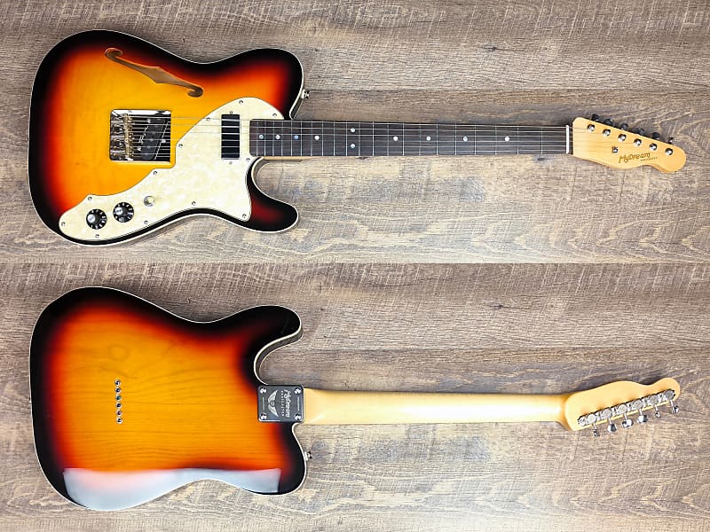 MyDream Partcaster Custom Built - Thinline Sunburst Lollar FB Freeway image 1