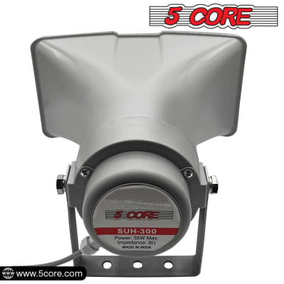 5 Core  Indoor Outdoor PA Horn Speaker 2 Pieces 6.5" x 12.5" Inch 35W Power Compact Loudspeaker Driver Horn Loud Speaker 8 Ohm Weatherproof SUH-300 2Pcs image 8