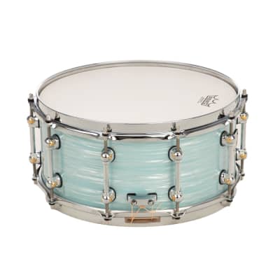 Pearl Music City Custom Master's Maple Reserve 6.5x14 Snare Drum - Ice Blue Oyster image 7