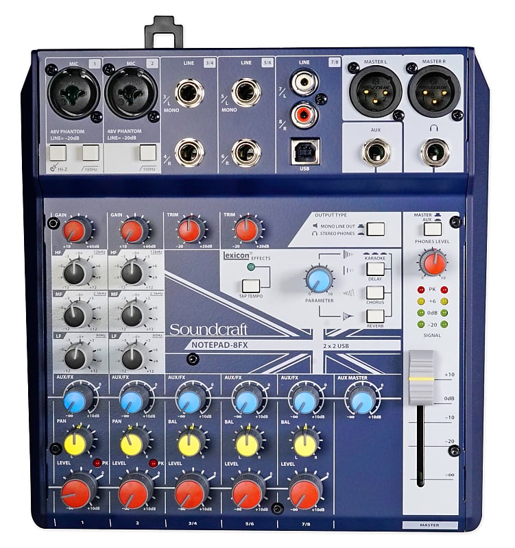 Soundcraft Notepad-8FX 8-Channel Podcast Mixer Podcasting Interface, USB+Effects image 1