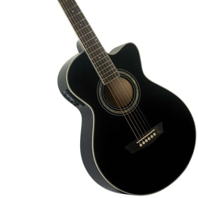 Washburn Festival Series Model EA10B Black Acoustic Electric Petite Jumbo Guitar image 1