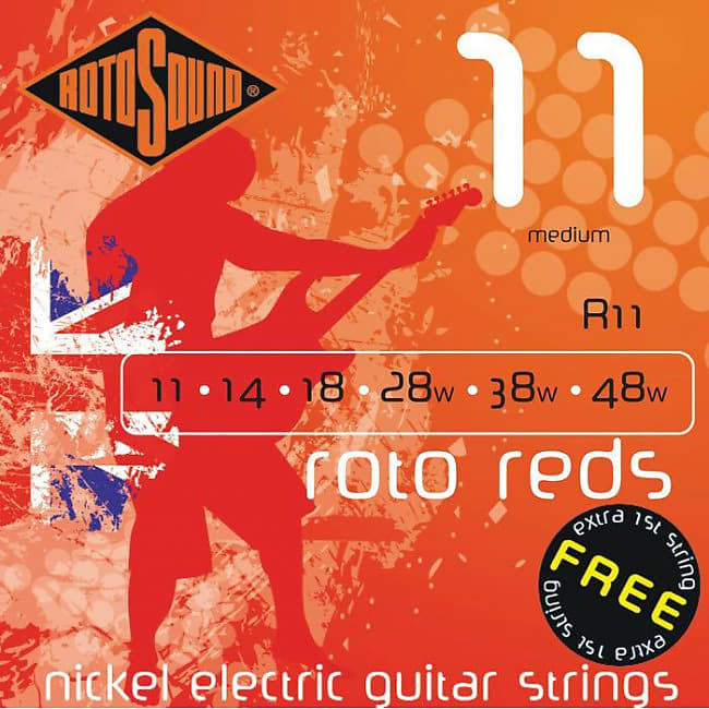 ROTOSOUND R11 Roto Reds Regular 011-048 Nickel plated Steel. Saiten für E-Gitarre image 1
