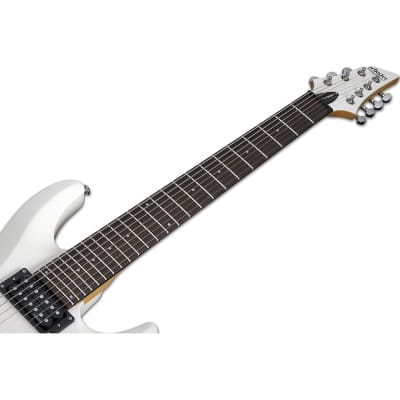 Schecter Guitars 438 C-7 Deluxe 7-String Guitar, Rosewood Fretboard, Satin White image 6