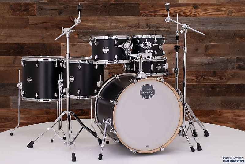 MAPEX MARS MAPLE 6 PIECE STUDIOEASE DRUM KIT, MATTE BLACK | Reverb UK