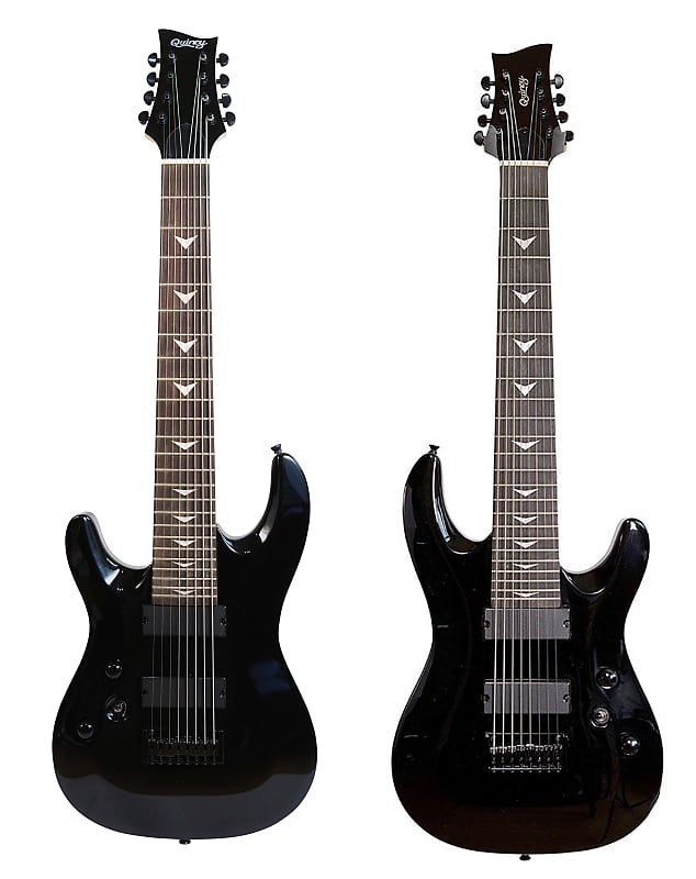 Seattle by Quincy 8 String Guitar Black Gloss hybrid djent