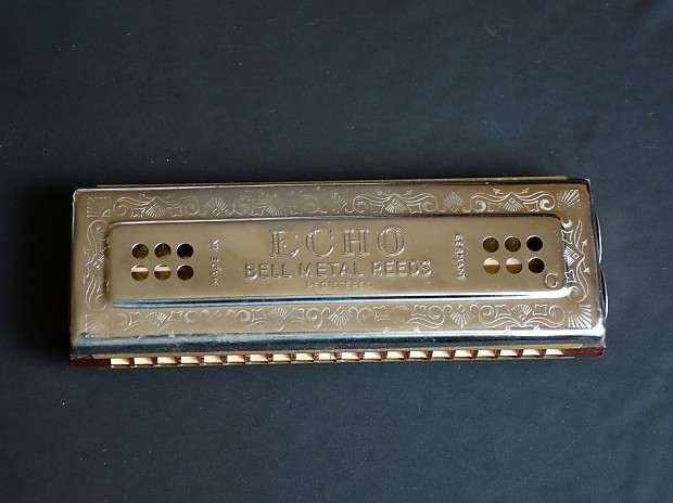 Hohner Echo Bell Metal Reeds Vintage Harmonica 1940's Made in