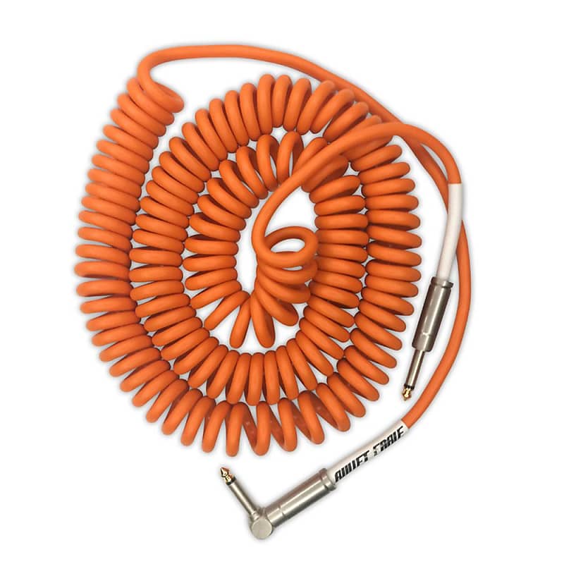 Bullet Cable  30ft Coil Cable Orange straight to angled image 1