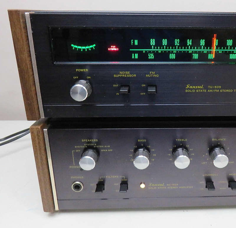 SANSUI 2PC AMPLIFIER AU-505 + TUNER TU-505 SERVICED FULLY