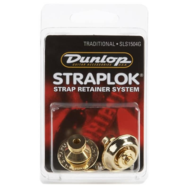 Dunlop Sls1504g Straplok Traditional Strap Retainer System, Gold image 1