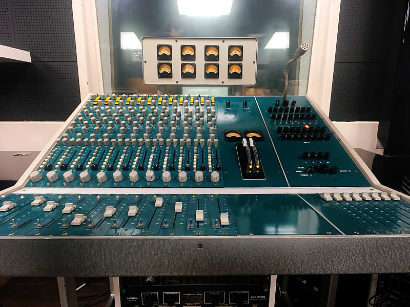 Helios Vintage 12 Channel mixing console ex The Who Ramport Studios 1971 Aqua Blue Green image 1
