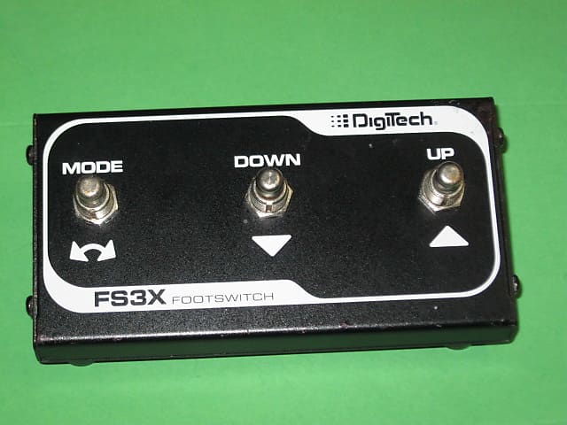 used (less than light average wear) DigiTech FS3X Footswitch (Black Casing with White & Black Graphic) NO box / NO paperwork (NOTE: you need a TRS STEREO Cable - NOT included - for this footswitch to work) image 1