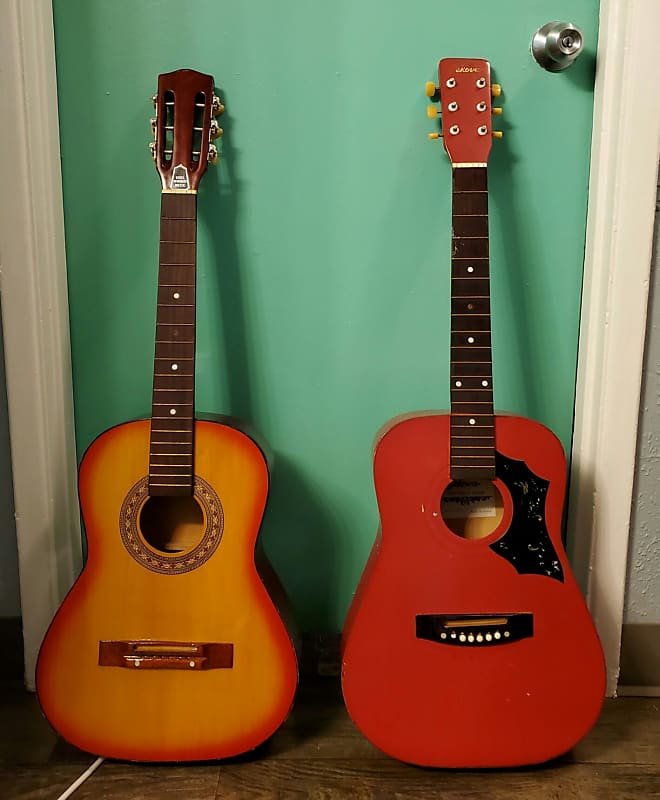 2 Vintage Acoustic Guitars~Made in Korea~Sekova Model 720 & 1 Unknown Brand c. 1980's *FREE SHIPPING* image 1