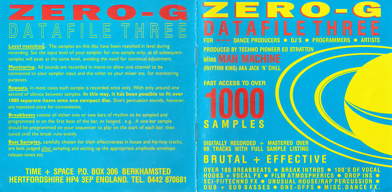 Zero-G Datafile Three Audio Sample CD Time + Space