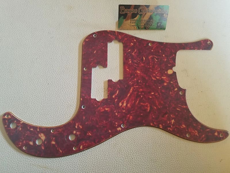 Fender Precision Bass Pickguard Aged Relic Tortoise 5 String Reverb