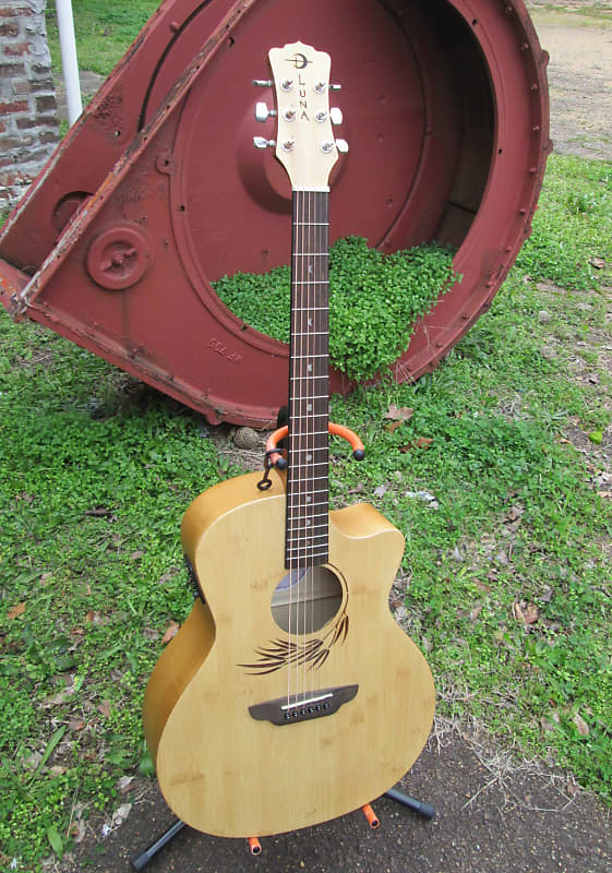 LUNA WL BAMBOO GAE cutaway acoustic electric. Beautiful | Reverb