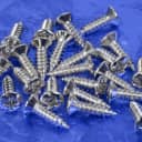 Set Of 24 Vintage Style Nickel  Pickguard And Control Plate Mounting Screws For Import Guitars