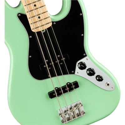 Fender American Performer Jazz Bass, Maple, Satin Surf Green image 3