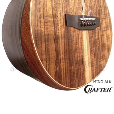 Crafter Mino ALK Solid acacia koa electronic acoustic guitar with armrest travel guitar image 7