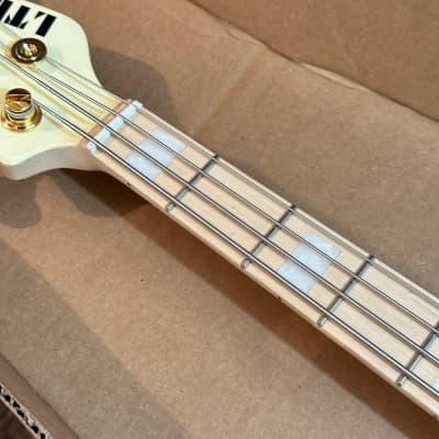ESP LTD GB-4 4-String Vintage White Electric Bass Guitar image 9
