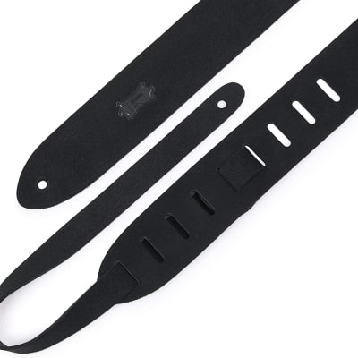 Levy's Leathers 2" Suede Leather Guitar strap; Black (M12OH-V2-BLK) image 2