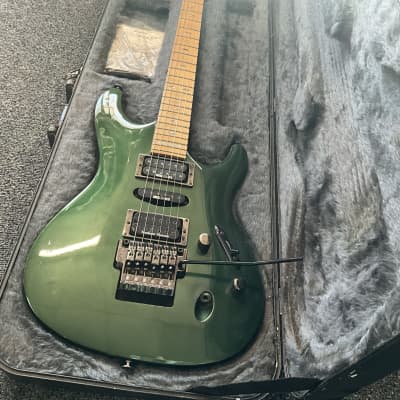 Ibanez 540SJM (jade metallic) solid body electric guitar made in Japan April 1992 in very good condition with original Ibanez prestige deluxe hard case with owners manual included. image 4