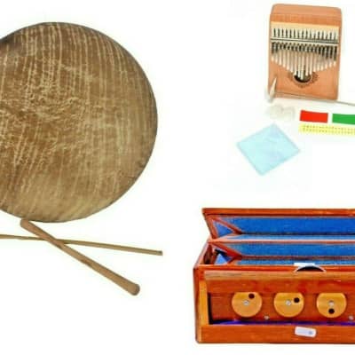 Naad South Indian Thappu Kalimba Wooden 12Sur Shruti Box Musical Instrument Combo Set 2021 image 1