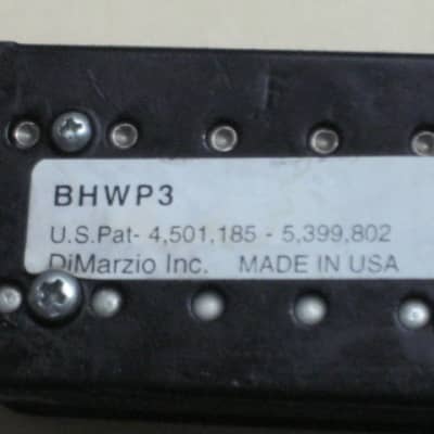 used (less than lite average wear) genuine DiMarzio BHWP3 BRIDGE  (F-spaced) pickup [which is an OEM-supplied DiMarzio "Drop Sonic" (D-Sonic)], early to mid 2000s, BLACK (+ screws) 11.45k, from early JP6, wire needs to be lengthened image 3