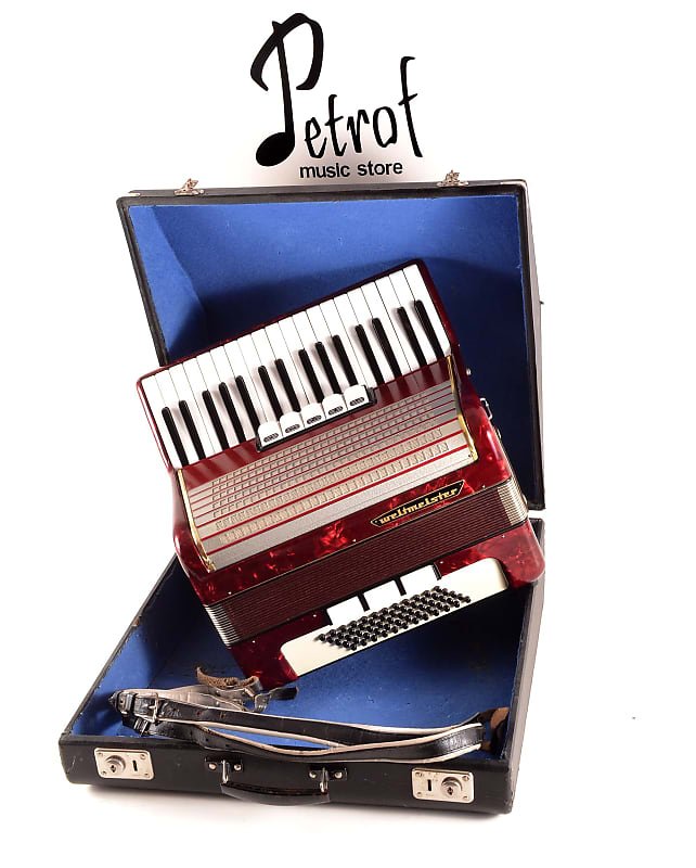 Vintage German Made Top Piano Accordion Weltmeister 60 bass, 8 reg. (5+3)&Original Hard Case, Straps image 1