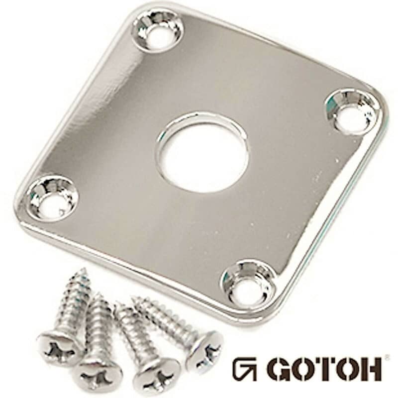 NEW Gotoh JCB-4 Les Paul Jack Plate Square Curved for Les Paul Guitar -  NICKEL