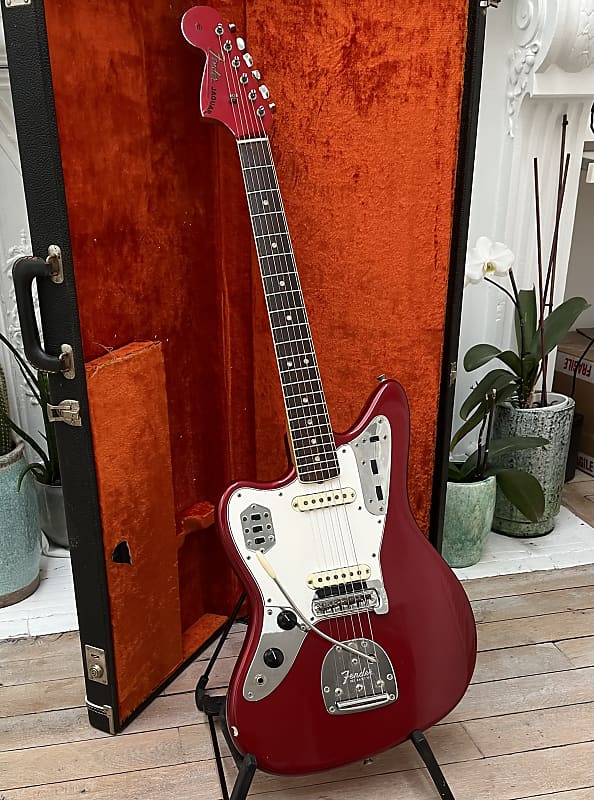 1966 Fender Jaguar Candy Apple Red Lefty Left Handed Vintage | Reverb