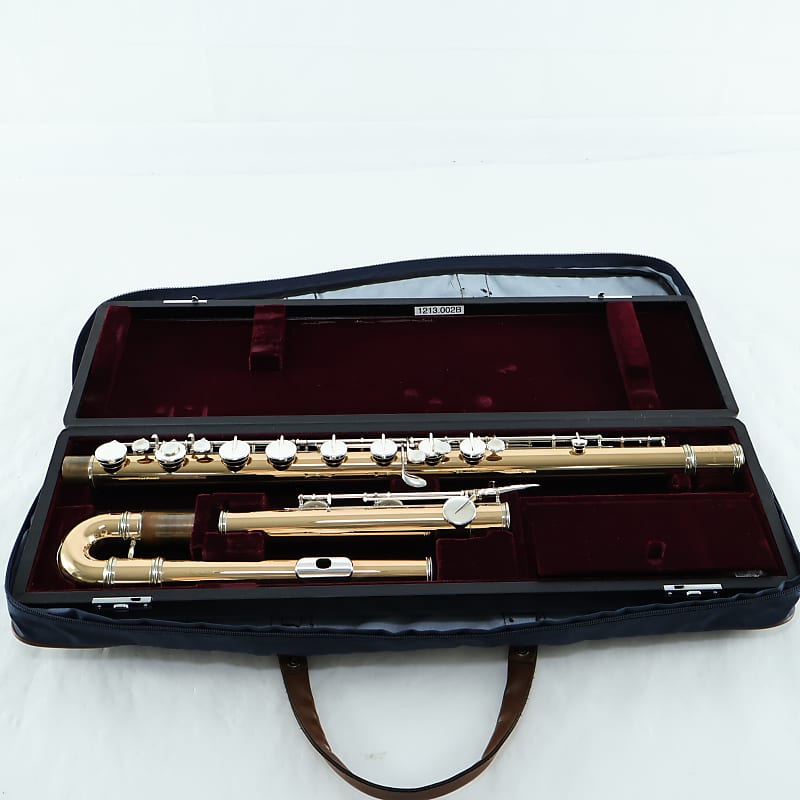 Yamaha Model YFL-B441II Gold Brass Bass Flute SN 7312 Yamaha Model YFL-B441II Gold Brass Bass Flute SN 7312