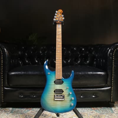 Ernie Ball Music Man JP15 Electric Guitar Bali blue Flame Maple top for sale