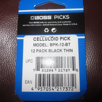 Boss Celluloid Picks (12 Pack) Black Thin BPK-12-BT (3 packs for the price of 2!) image 3