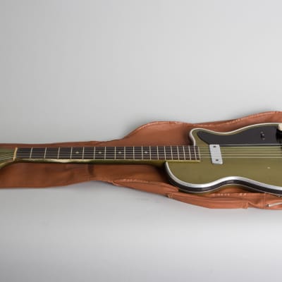 Silvertone Stratotone Newport Model H-42/2 Solid Body Electric Guitar, made by Harmony (1954), original gig bag case. image 10