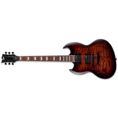 ESP LTD VIPER-256 QM DBSB LH Dark Brown Sunburst Left Handed Electric Guitar - Brand New! image 1