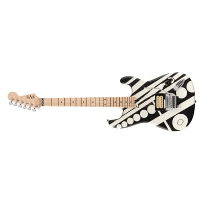 EVH Striped Series Circles 6-String Right-Handed Electric Guitar with Basswood Body and Maple Fingerboard (White and Black) image 6