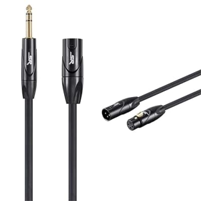  JOLGOO XLR Female to 3.5mm Stereo Jack Audio Adapter Cable,  3-pin XLR Female to 1/8 inch TRS Mini Jack Adapter Cable, 1 Feet, Balanced  Audio Converter Adapter Cable : Musical Instruments