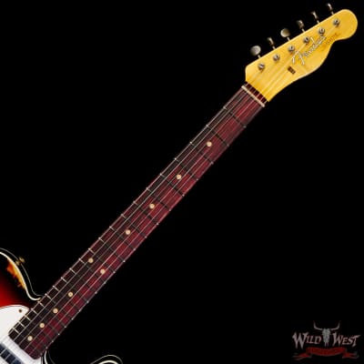 Fender Custom Shop 1962 Telecaster Custom Rosewood Slab Board Hand-Wound Pickups Heavy Relic 3 Tone Sunburst image 4