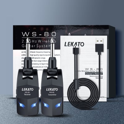 LEKATO 2.4GHz Wireless System for Guitar Bass Transmitter Receiver 4 Channel image 8